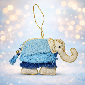 Blue Elephant Beaded Hanging Decor