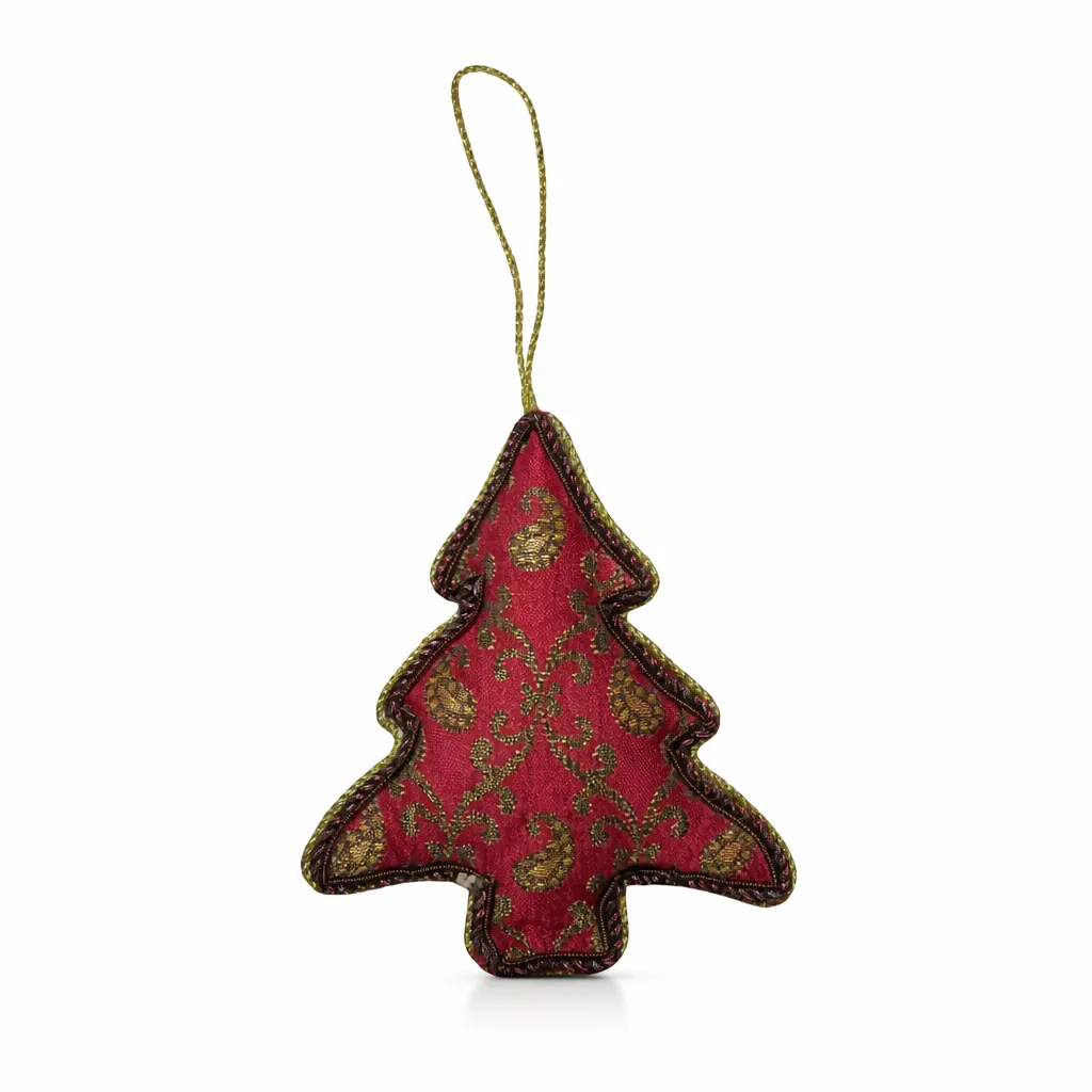 Red Embroidered Hanging Tree Ornament - Image 5