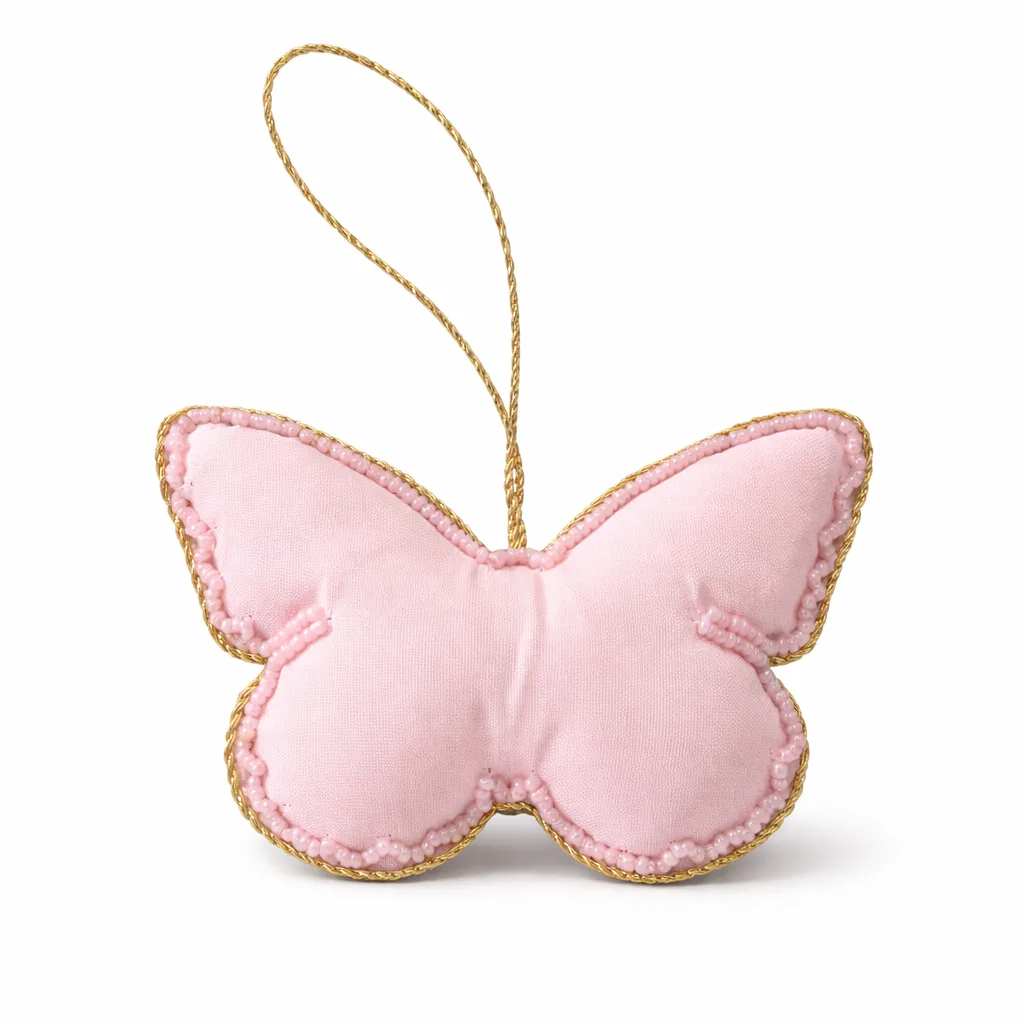 Pink Beaded Butterfly Hanging Decoration - Image 3