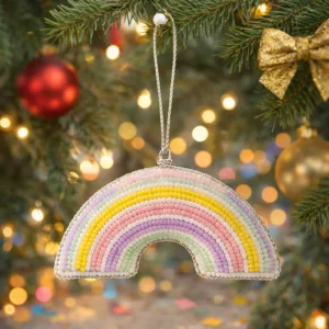 Pastel Beaded Rainbow Hanging Ornament Decor